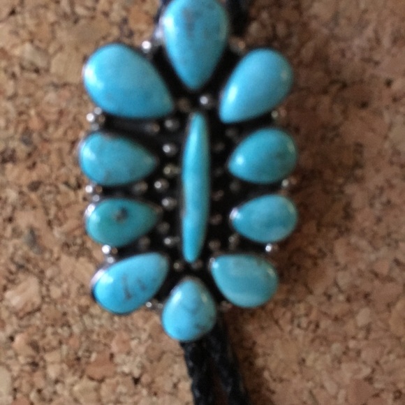 SOLDNative American Bolo Willeto  - 11 Turquoise - Picture 3 of 5